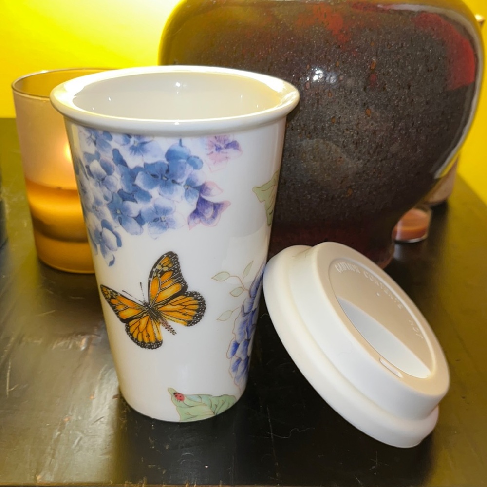 LENOX American by Design Butterfly Meadow Thermal travel mug with lid